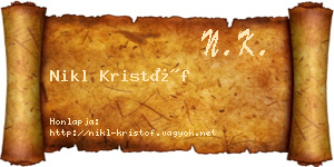 Nikl Kristóf névjegykártya