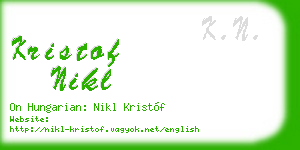 kristof nikl business card