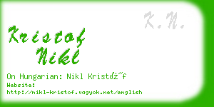 kristof nikl business card